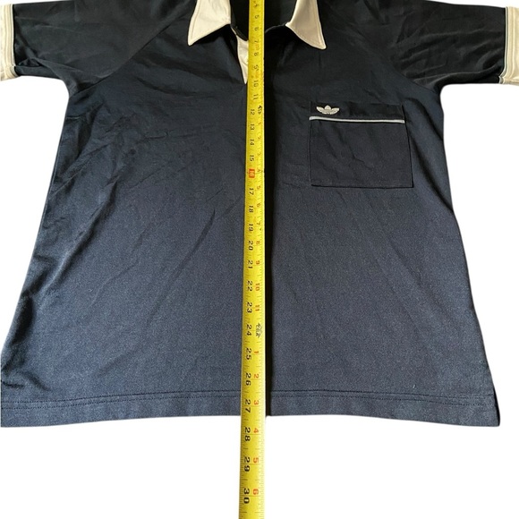 Vintage adidas Medium Vietnam Made Blue Ringer Shirt - Picture 2 of 4